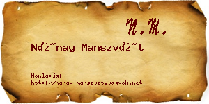 Nánay Manszvét névjegykártya